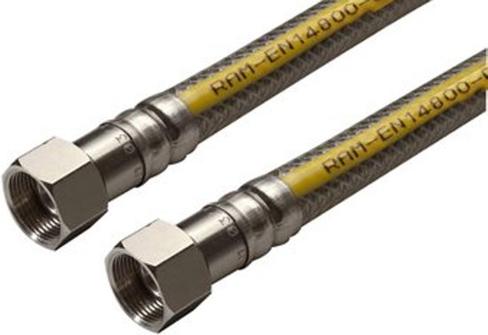 Raminex Gasslang 75 cm. 3-voudig RVS Superflex Premium [Gastec QA] van Raminex — afbeelding 4