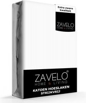 Zavelo Hoeslaken Katoen Strijkvrij Wit - 1-persoons (90x200 cm) - Hoogwaardige Kwaliteit - Rondom Elastisch - Perfecte Pasvorm