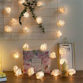 Guirlande lumineuse led - Fleurs - 3 mètres - 20 lumières - Roses - Wit - Lumière chaude - Mariage - Batterie