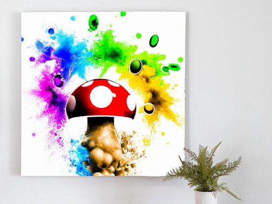 Magic mushroom kingdom | Magic Mushroom Kingdom | Kunst - 60x60 centimeter op Canvas | Foto op Canvas