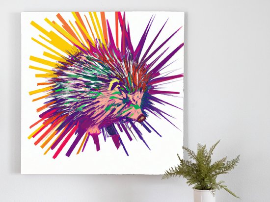 Porcupine Prismatic Palette kunst - centimeter op Canvas | Foto op Canvas - wanddecoratie