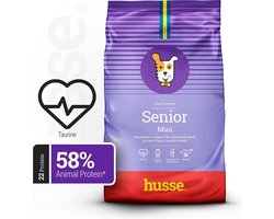 Husse Senior Mini - Hondenvoer Droog, Hondenbrokken, Droogvoer, Hondenvoeding Kleine Hond - 2 x 7 kg