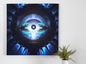 The cyber eyen drip | The Cyber Eyen Drip | Kunst - 40x40 centimeter op Canvas | Foto op Canvas - wanddecoratie schilderij