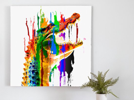 Crocodile dundee | Crocodile Dundee | Kunst - 60x60 centimeter op Canvas | Foto op Canvas - wanddecoratie schilderij