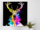 Dear deer kunst - 60x60 centimeter op Canvas | Foto op Canvas - wanddecoratie