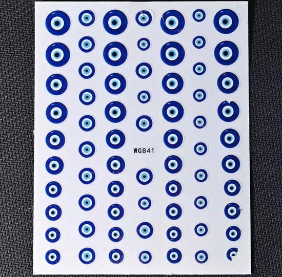 Akyol - Nagel stickers - evileye - nagels - nagel sticker - decoratie - nagel sticker evil eye - evil eyes - boze oog sticker - -stickers voor nagels - stickers - blauwe evileye – turkse oog