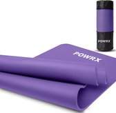 POWRX Tapis de gymnastique Tapis de Yoga (Violet 183 x 60 x 1 cm) Premium avec sangle de transport, sac et affiche d'exercice I Tapis de sport Sans phtalates, testé SGS I Tapis doux pour la peau
