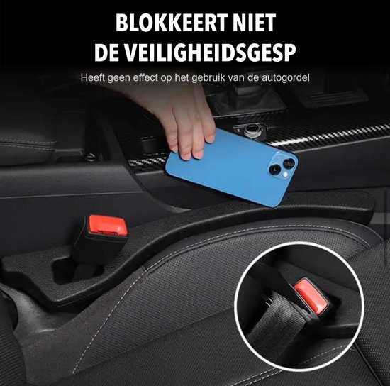 2 Stuks Autostoel Gap Filler Voor Hyundai Tucson Kona IONIQ IONIQ 5 Nexo Bayon, Lekvrij Seat Spleet Gap Filler Organizer Seat Zijnaad Plug Strip Accessoires,C Red