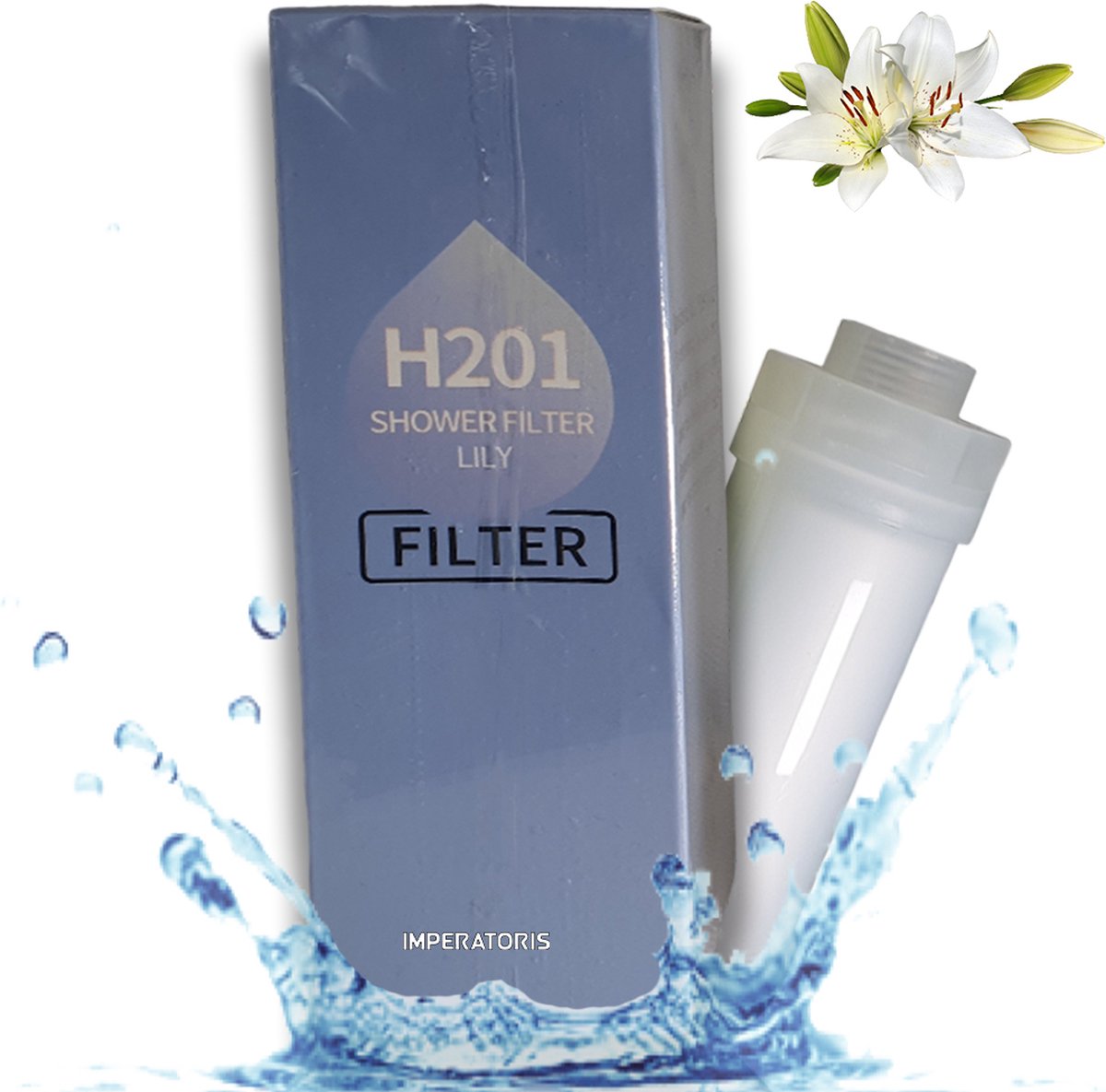 Imperatoris | Douchefilter- Waterfilter Voor Douchekop met Geur - Shower Filter - Kraanfilter - Spa Gevoel - Lily