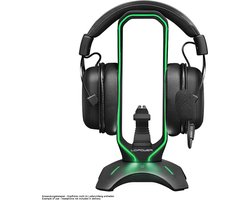 LC-POWER® LC-HUB-HEAD-BUNGEE - Hoofdtelefoonhouder - Kunststof - Silicone - 439g - Zwart
