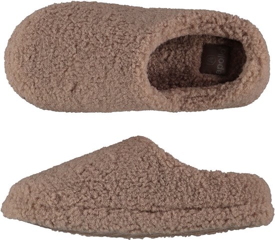 Pantoufle teddy beige foncé Apollo, taille 39/40.