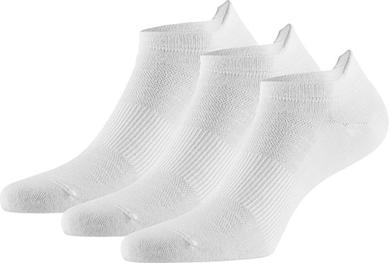 Chaussettes baskets en Bamboe à rayures - Wit - Taille 39/42 - Apollo - Chaussettes sans couture - chaussettes baskets hommes - chaussettes baskets femmes