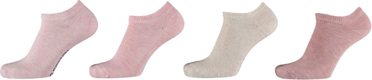Apollo - sneakersokken kids biologisch katoen - 4-Pak - Roze - Maat 27/30 - Kindersokken meisjes - Kindersokken jongens