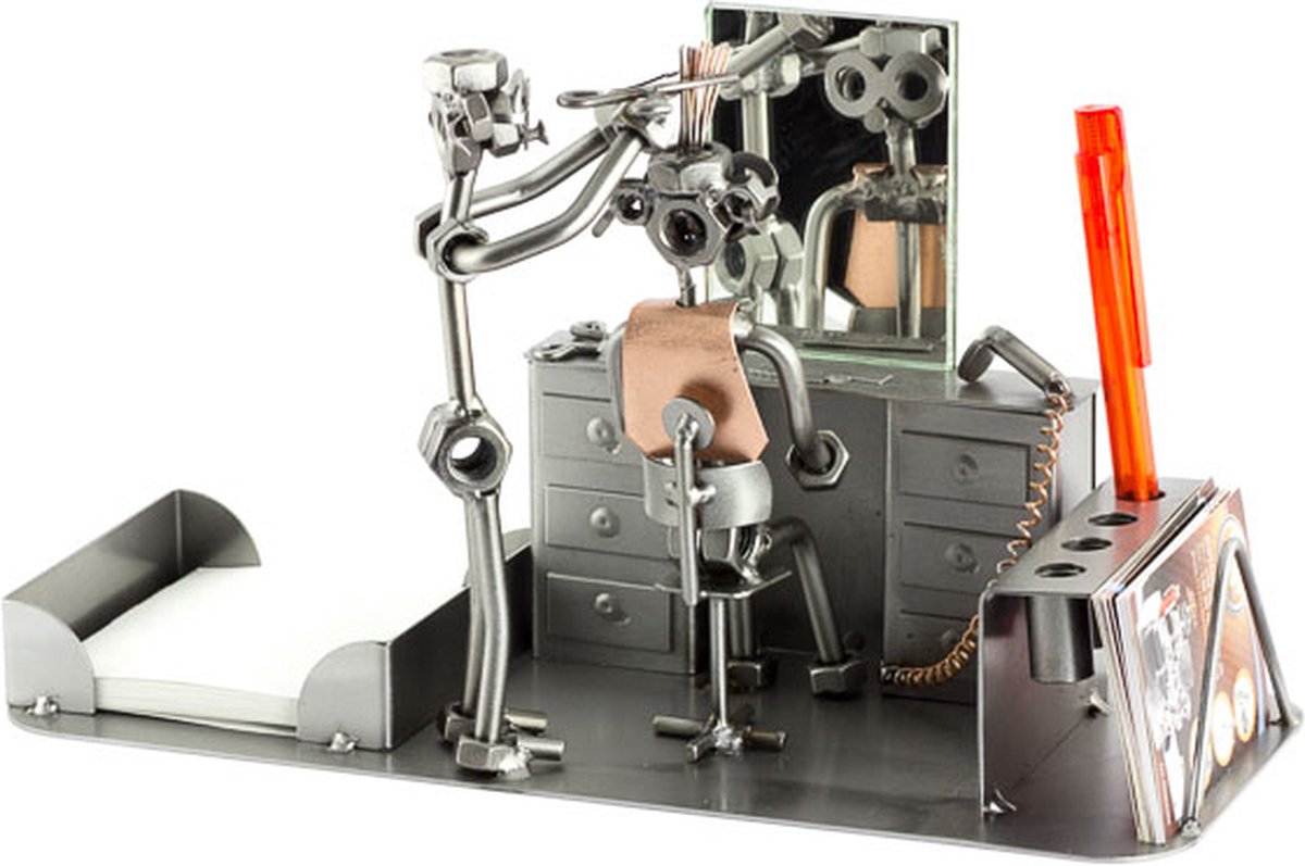 Metalen bureau Set kapper/ kapsalon - Bureau accessoires Set - moeren en bouten - Office Desk Organizer Set - handgemaakte bureau set - Manager Gift - verjaardagscadeau