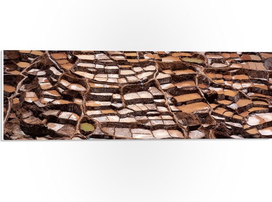 WallClassics - PVC Schuimplaat - Zoutpannen van Maras in Andesgebergte van Peru - 60x20 cm Foto op PVC Schuimplaat (Met Ophangsysteem)