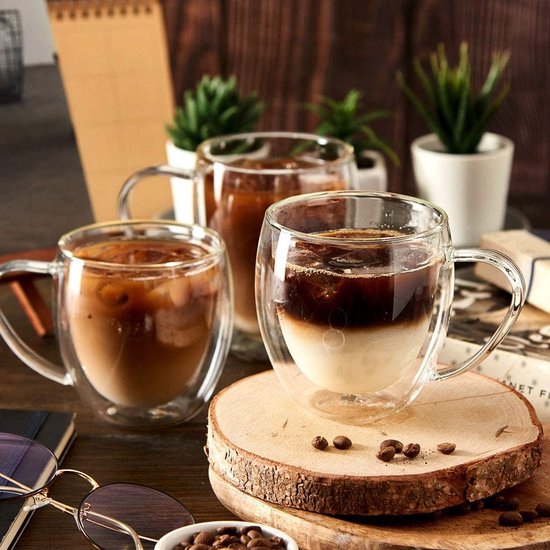 Ensemble de tasses à café Nespresso, Double verre, tasse à expresso isolée  transparente, tasse à thé