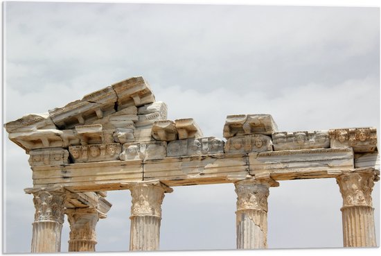 Acrylglas - Tempel van Apollon in Delphi, Turkije - 75x50 cm Foto op Acrylglas (Met Ophangsysteem)