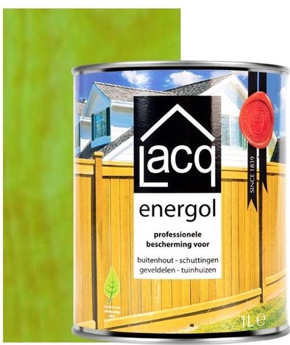 Lacq Energol - Houtolie - Groen - 1 Liter - Zijdeglans - Voor vergrijsd hout