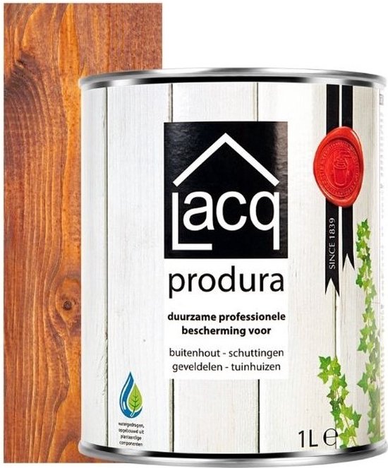 Lacq Produra - Beits - 1 liter - Teak - Duurzaam - Voor binnen en buiten