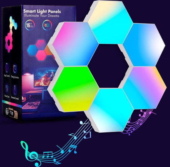HappyLEDS® Hexagon LED Lights Ultimate - Applique murale d