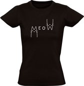 Meow T-shirt Dames | kat | poes | miauw | schattig | huisdier | leuk | snorharen |