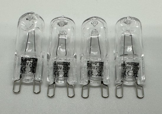 G Master PRO G9 Ovenlamp - G9 - 25W - Halogeenlamp - Warm Wit Licht - Dimbaar- Halogeen lamp -(4 STUKS) - G Master