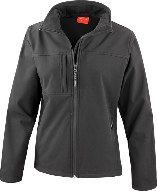 Dames Classic Softshell Outdoorjas Result maat L Zwart