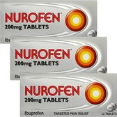 3x Nurofen Ibuprofen 200mg 12 tabletten