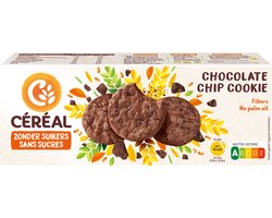 Cereal Chocolate Chip Cookie - suikervrij met stukjes chocolade - 130 gr