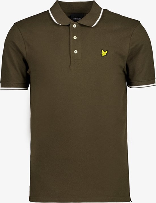 Lyle & Scott heren polo kaki groen - Maat M