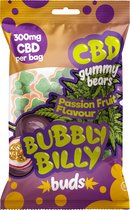 3 x Bubbly Billy Buds Passion Fruit Flavoured CBD Gummy Bears (300mg)