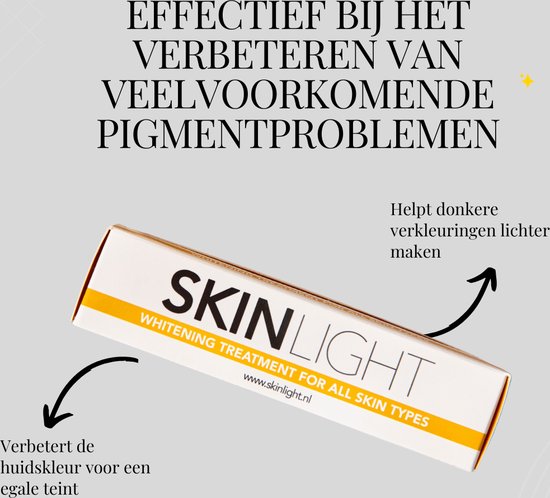 Skinlight Huidbleekcreme - 60ml - Alle Huidtypes - Maakt de huid tot 3 tinten lichter - Skinlight