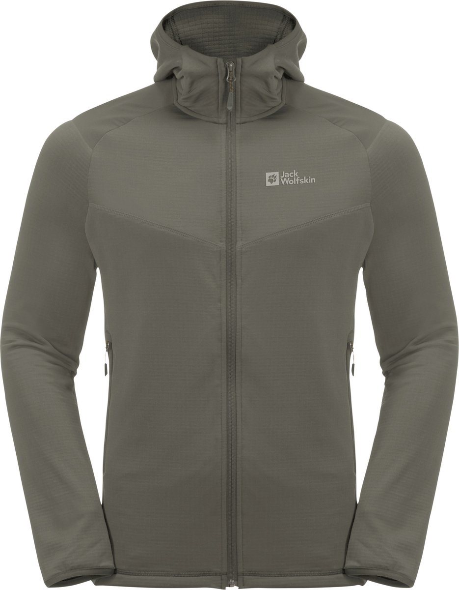 Jack Wolfskin Kolbenberg FZ Men Outdoorvest Heren – Capuchon Groen