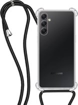 Hoes Geschikt voor Samsung A34 Hoesje Transparant Met Telefoonkoord Cover Shock Proof Case Koord Hoes