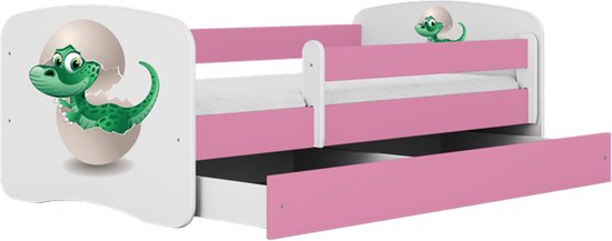 Kocot Kids - Bed babydreams roze baby dino met lade met matras 180/80 - Kinderbed - Roze