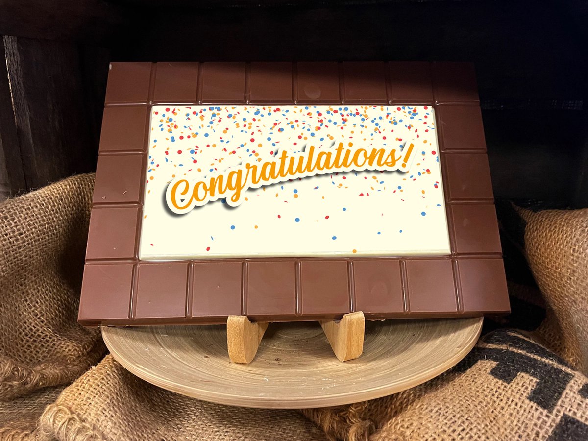 Chocolade gefeliciteerd cadeau XXL - 1 Kilo tablet - A4 formaat