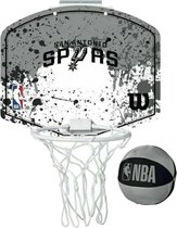 Wilson NBA Team San Antonio Spurs Mini Hoop WTBA1302SAN, Unisex, Grijs, basketbal achterborden, maat: One size