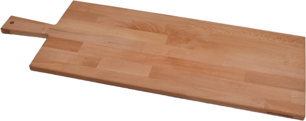 Beuken houten snijplank 80cm x 28cm met handvat- Borrelplank - Serveerplank - Van Aaken Design