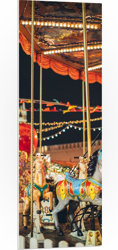 PVC Schuimplaat- Paard van Draaimolen op de Kermis - 40x120 cm Foto op PVC Schuimplaat