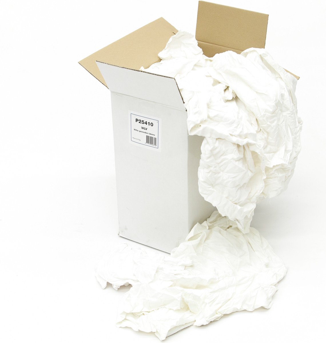 Goedkoopste Poetskatoen wit 1e kwaliteit gesneden lakens