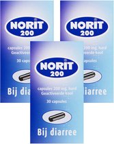 Norit Diarreeremmer 200mg - 3 x 30 capsules