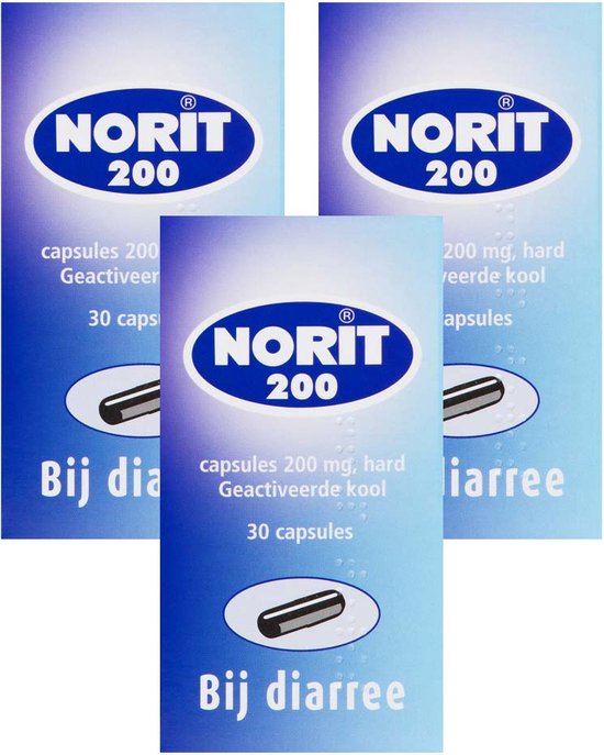 Norit Diarreeremmer 200mg - 3 x 30 capsules