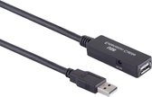 Actieve USB naar USB verlengkabel - incl. DC - USB voedingskabel - USB2.0 - tot 0,5A - 5 meter