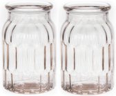 Bellatio Design Bloemenvaas - set van 2x - helder transparant glas - D12 x H18 cm - vaas