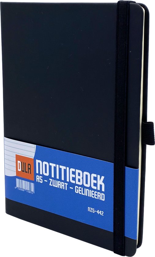 Cahier DULA A5 Zwart ligné avec couverture rigide