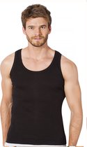 6 pack-Heren Onderhemd van 100% katoen-Singlet Heren-Zwart-M