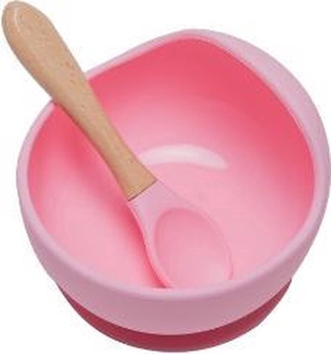 Goedkoopste Akyol - Kinderbord met Zuignap - Babyservies – Babybordjes – Baby bord Antislip – Babybord zonder Knoeien – Kinderservies - Baby Kommetje - Inclusief Lepel – Kinderbordje met Bestek - Roze