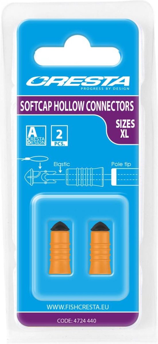 Cresta Soft Cap Hollow Connector - Maat : Large Fluo Green (1.8-2.6mm)