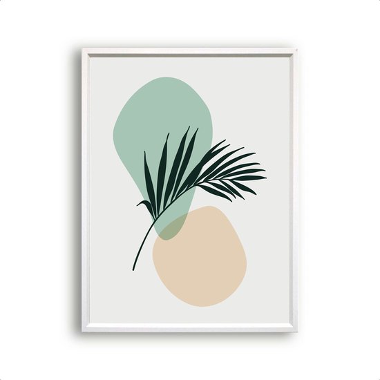 Postercity - Poster Abstract Botanisch Palmboomblad - Kunst Bladeren Poster - 30x21cm / A4