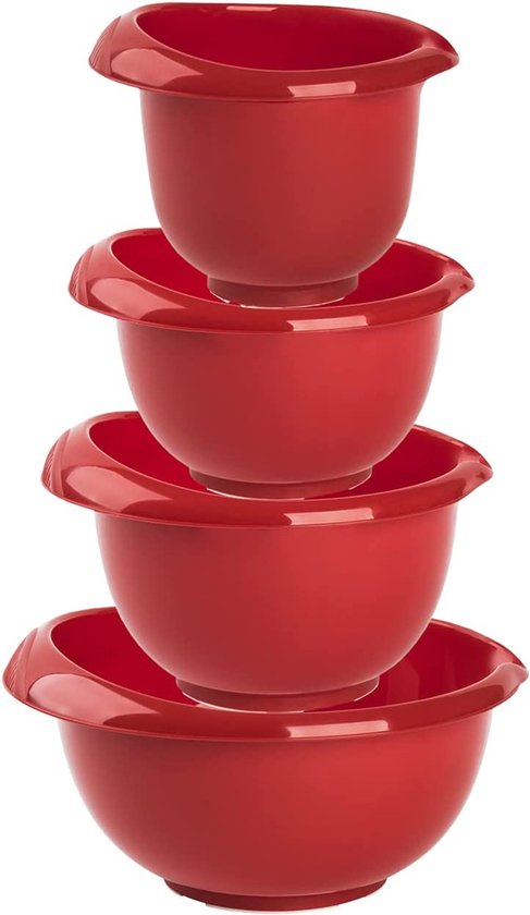 BoxedHome Set van 8 mengkom, groen, kunststof, slakom, antislip